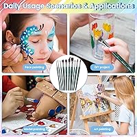 Vista 5 de Artist Paint Brushes Set, 12PCS Watercolor Brushes Professional, Water Color Brushes - Round Flat, Liner Filbert Angular Oval Wash & Dagger for Dark