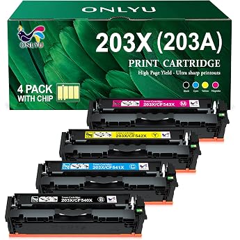 ONLYU 203X CF540X Toner Set Compatible with HP 203X 203A M281fdw Toner Set
