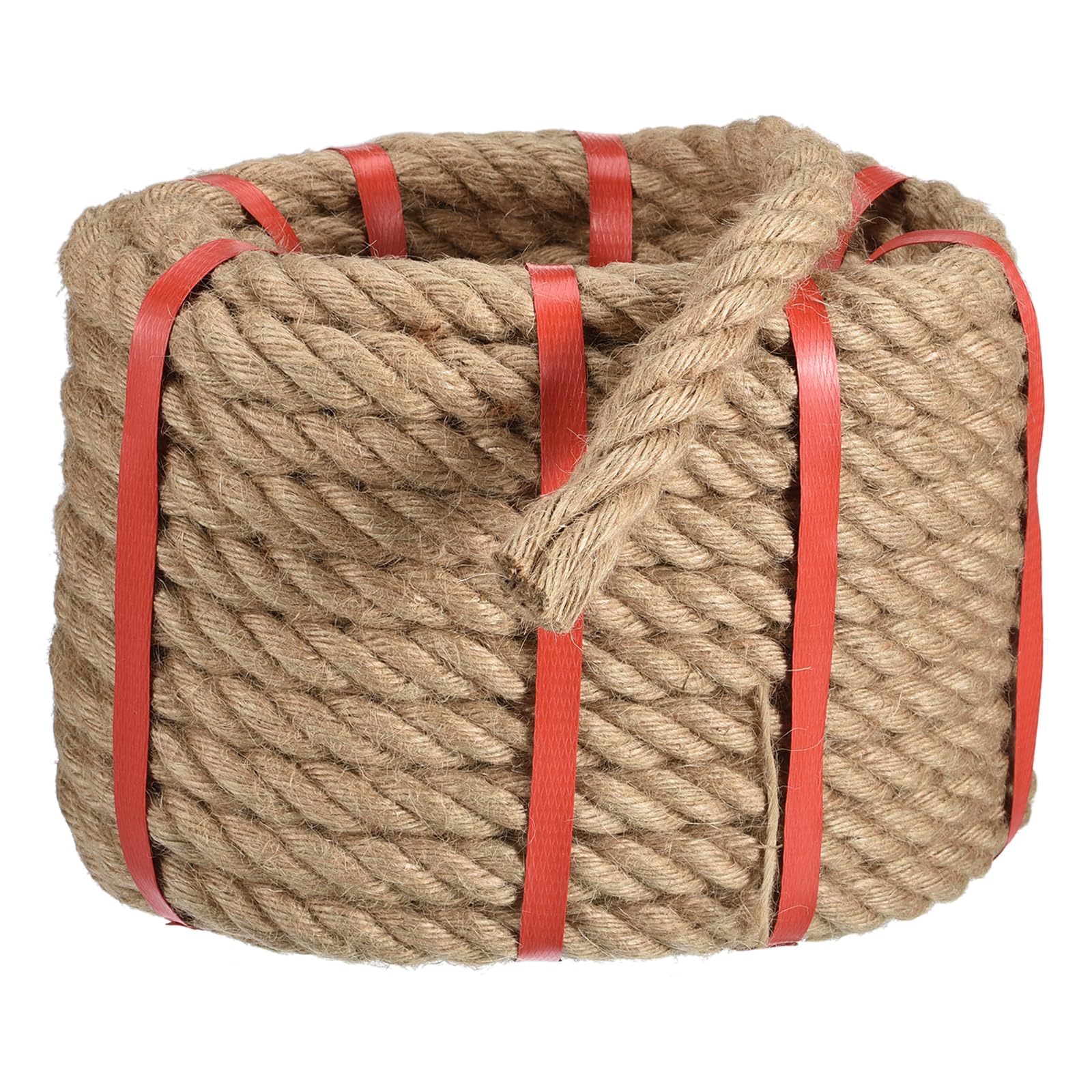 QUARKZMAN Naturale Corda Iuta, 25/32 in x 50 Piedi Spesso Intrecciata Manila Corda Multiuso per Tiro Fune, Amaca, Arrampicata, nautico, Sospeso