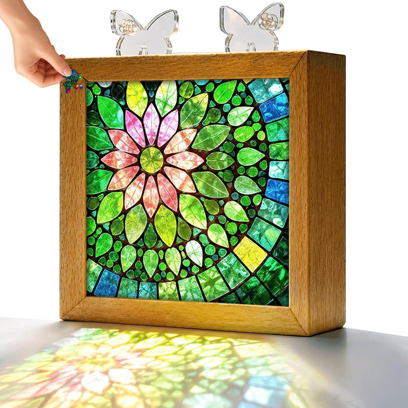 Lampada notturna con cornice e puzzle in acrilico fai-da-te (I#)
