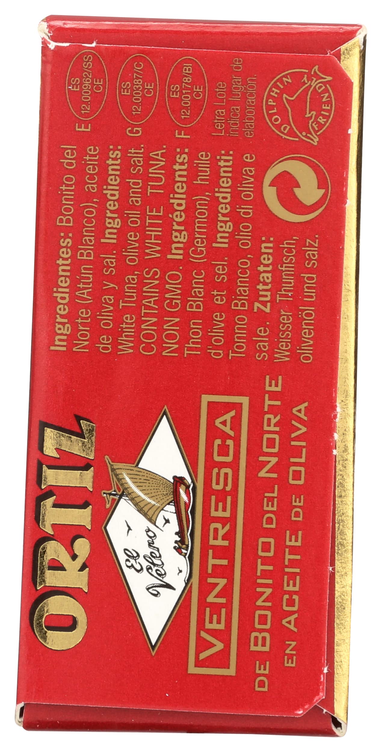 Ortiz Ventresca White Tuna Belly in Olive Oil, Tender Buttery Fillets with Exquisite Flavor, Superior Wild Caught Tuna Packed in Delicate Spanish Olive Oil, 3.88oz Can (Pack of 1)