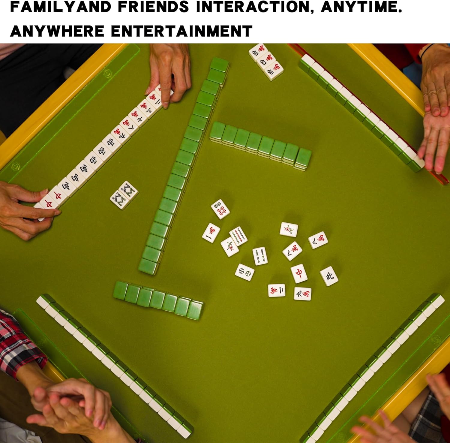 Mini Chinese Mahjong Set - 144pcs Traditional Travel Game with Case, Portable Small Mahjong for Beginners - Travel Mahjong Set (0.94 × 0.67 × 0.47)