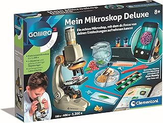 Galileo Lab My Microscope Deluxe Experiment Box with Real Microscope and Smartphone Holder, for Children from 8 Years - 59349 by Clementoni