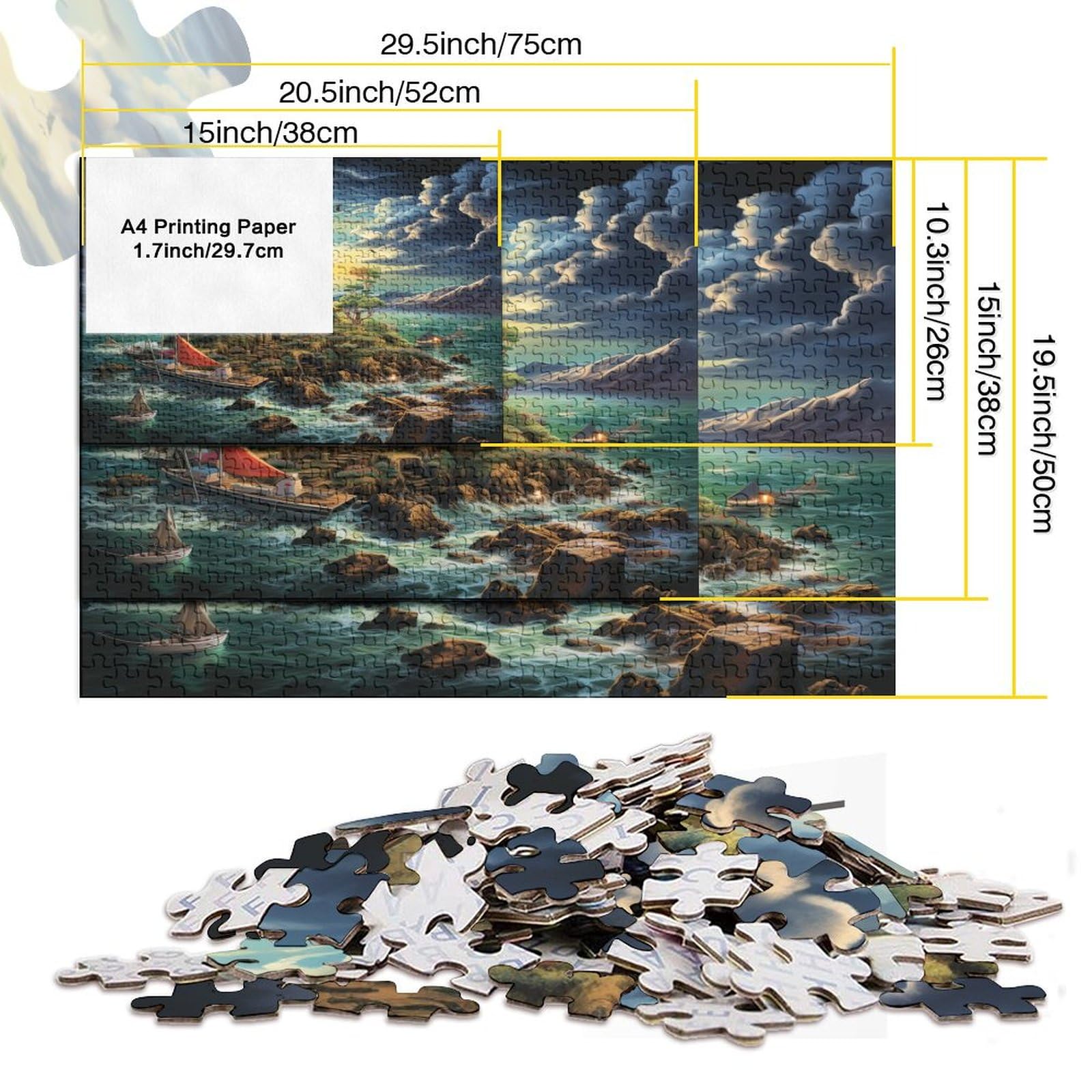 Klasyczne puzzle Lighthouse 1000 sztuk dla dorosłych, puzzle dla dzieci, puzzle intelektualna zabawka dekompresyjna edukacyjna zabawa rodzinna 1000 sztuk (75 x 50 cm)