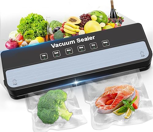 MAXDONE Máquina selladora al vacío, selladora al vacío de alimentos para almacenamiento de alimentos, máquina selladora de alimentos 6 en 1 para