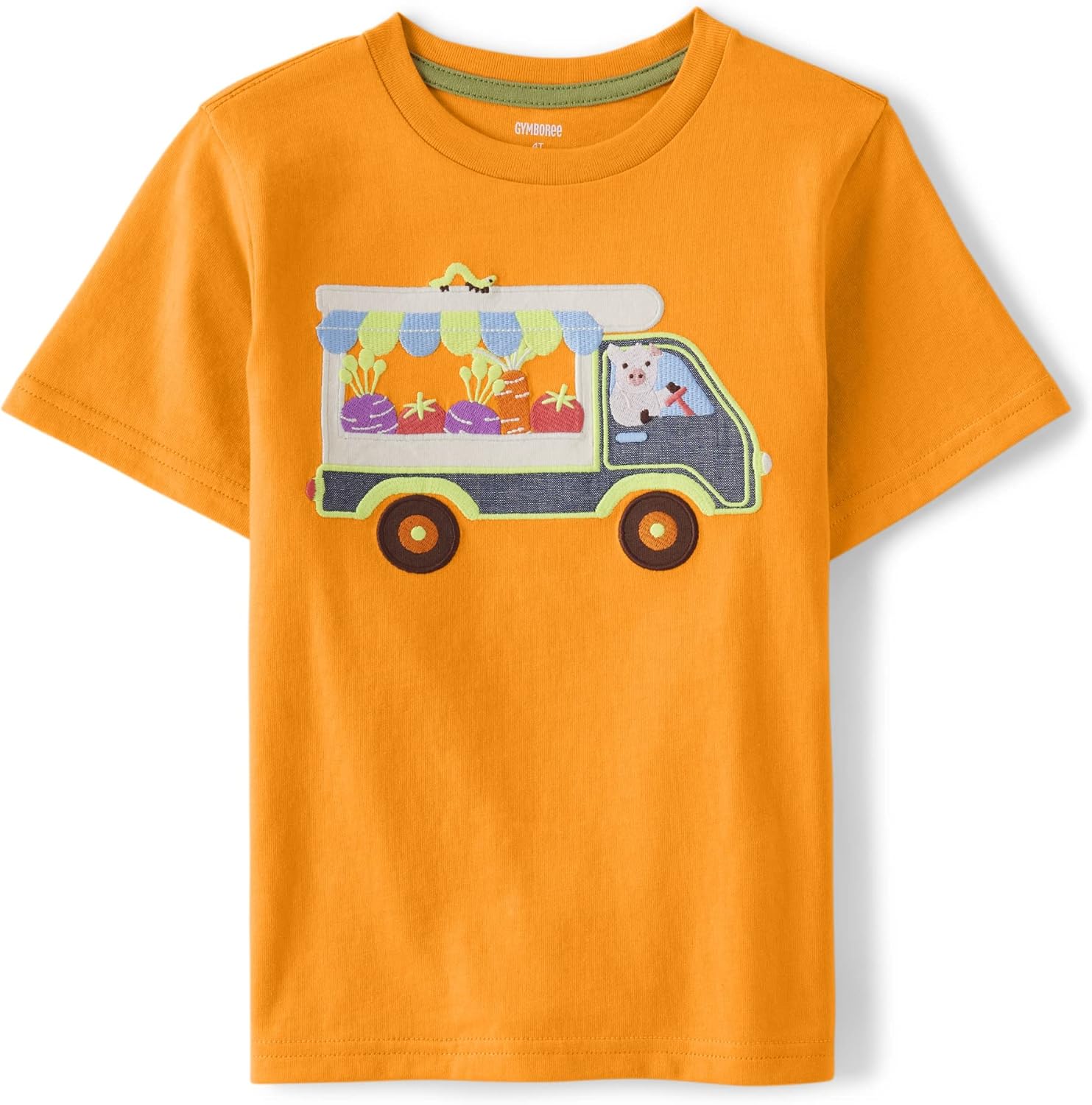 Gymboree Boys’ and Toddler Spring and Summer Embroidered Graphic Short Sleeve T-Shirts