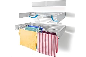 Step Up Laundry Drying Rack: Wall-Mounted, Retractable Clothesline for Space-Saving Laundry