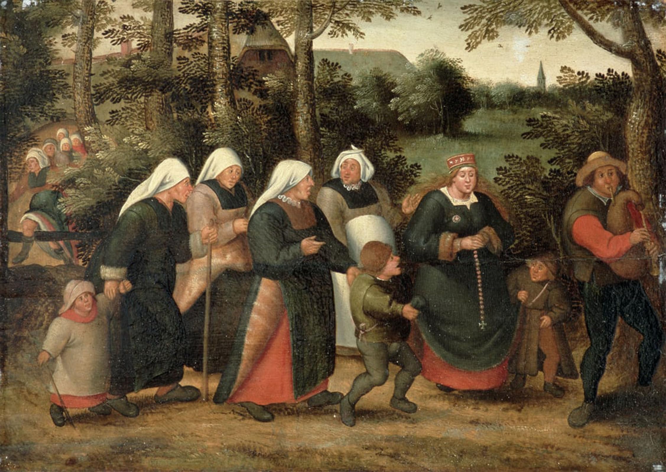 Posteriik No Frame Famous Modern Artwork Art Mural The Procession Of The Bride By Pieter Brueghel The Younger Oil Paintings Pictures For Home Decor 60X90cm