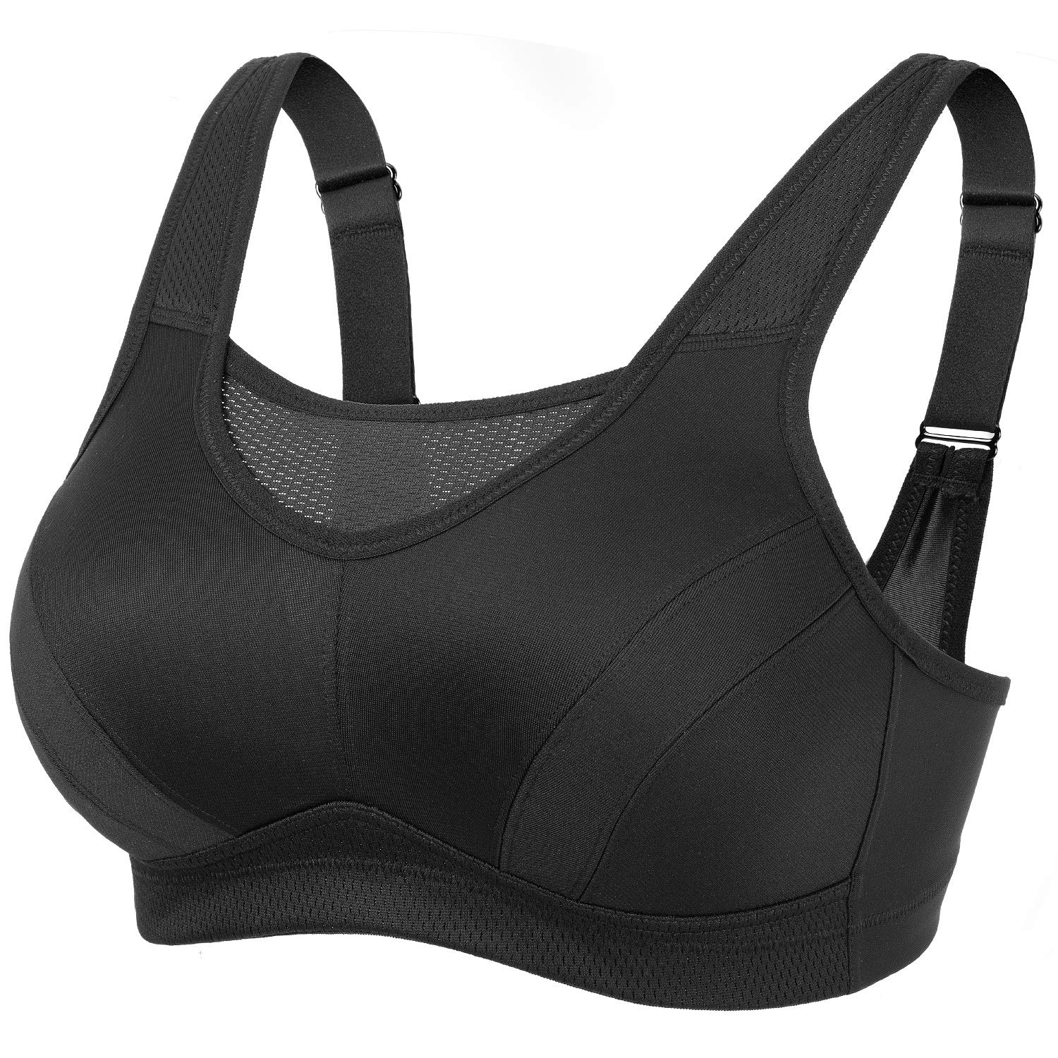 Deyllo Damen Sport BH Große Brüste starker Halt Sport-BHS Ohne Bügel für Fitness Joggen Lauf Yoga
