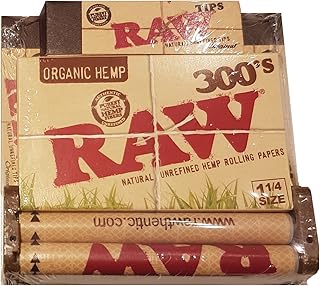 Raw 300's Rolling Papers Bundle - 300 Raw 1 1/4 Organic Papers, 300 Raw Tips and 79mm Raw Rolling Machine