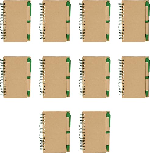 Miniatura 1 de Mini cuadernos en espiral con bolígrafos de tinta negra, juego de 10, paquete a granel, perfecto para la escuela, oficina, negocios, hogar, color