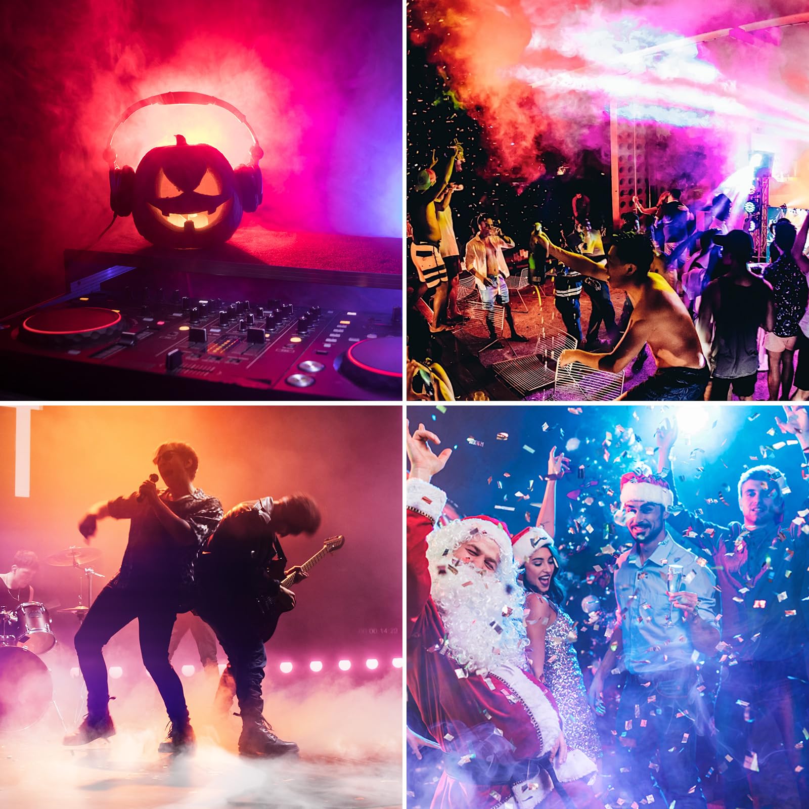 Máquina de Humo, FODEXAZY 1200W 6 LEDs RGB Máquina de Niebla con Mando a Distancia Inalámbrico y Tanque de 1L para Hogar Fiesta Boda Espectáculo Bar Escenario