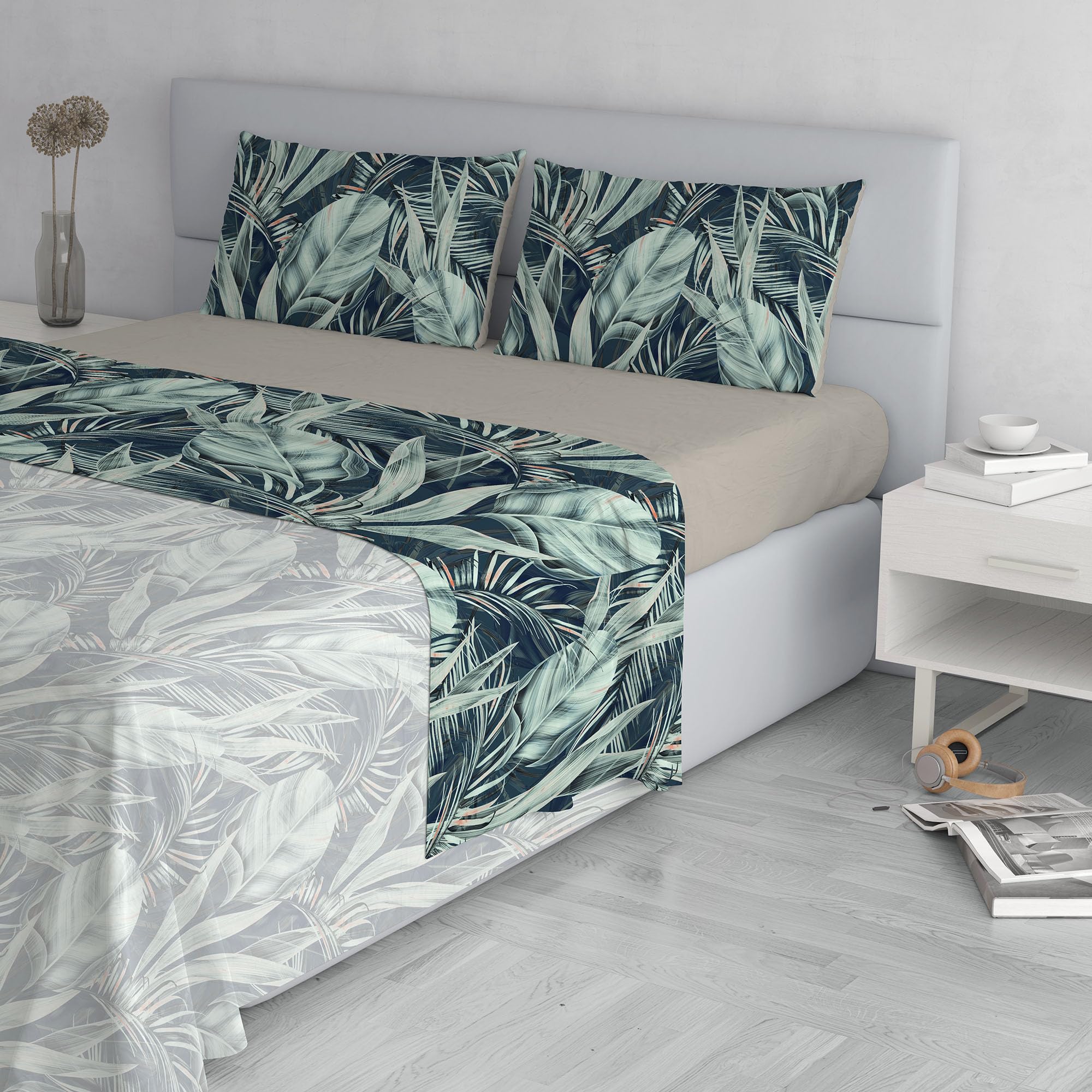 Fashion Microfibre Bedding Set, Made in Italy, Tropical, Double, Double Bed