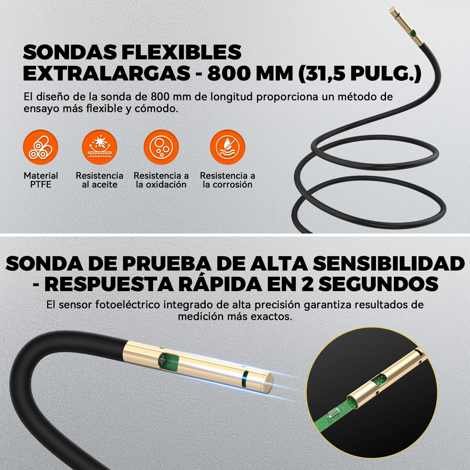 AS503 Comprobador de Aceite para Motores de Gasolina y Diésel, Probador de Calidad de Aceite, Analizador de Aceite de Motor para Coche, Detector de Transmitancia y Temperatura,Alertas Sonoras