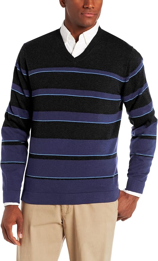 Foto de Suéter Perry Ellis Masculino - Gola V Com Detalhes Canelados