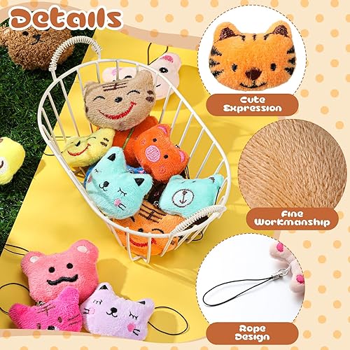 Miniatura 3 de Libima Juego de mini llaveros de peluche de animales marinos y frutas para carnaval, cumpleaños, aula, premios, decoración para ropa (150 unidades,