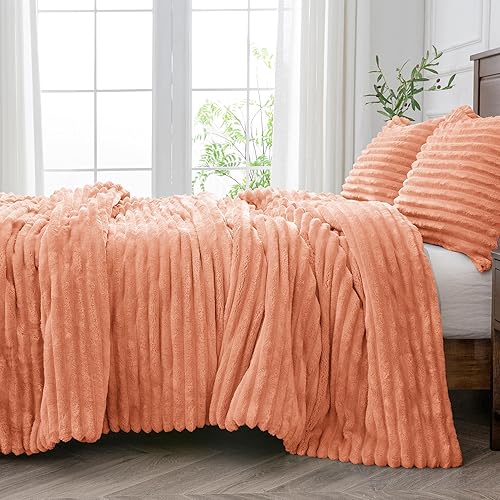 Miniatura 2 de BEDELITE Juego de edredón de forro polar tamaño Queen, ropa de cama coral mullida, súper suave y cálida, juego de cama pesado de lujo para invierno