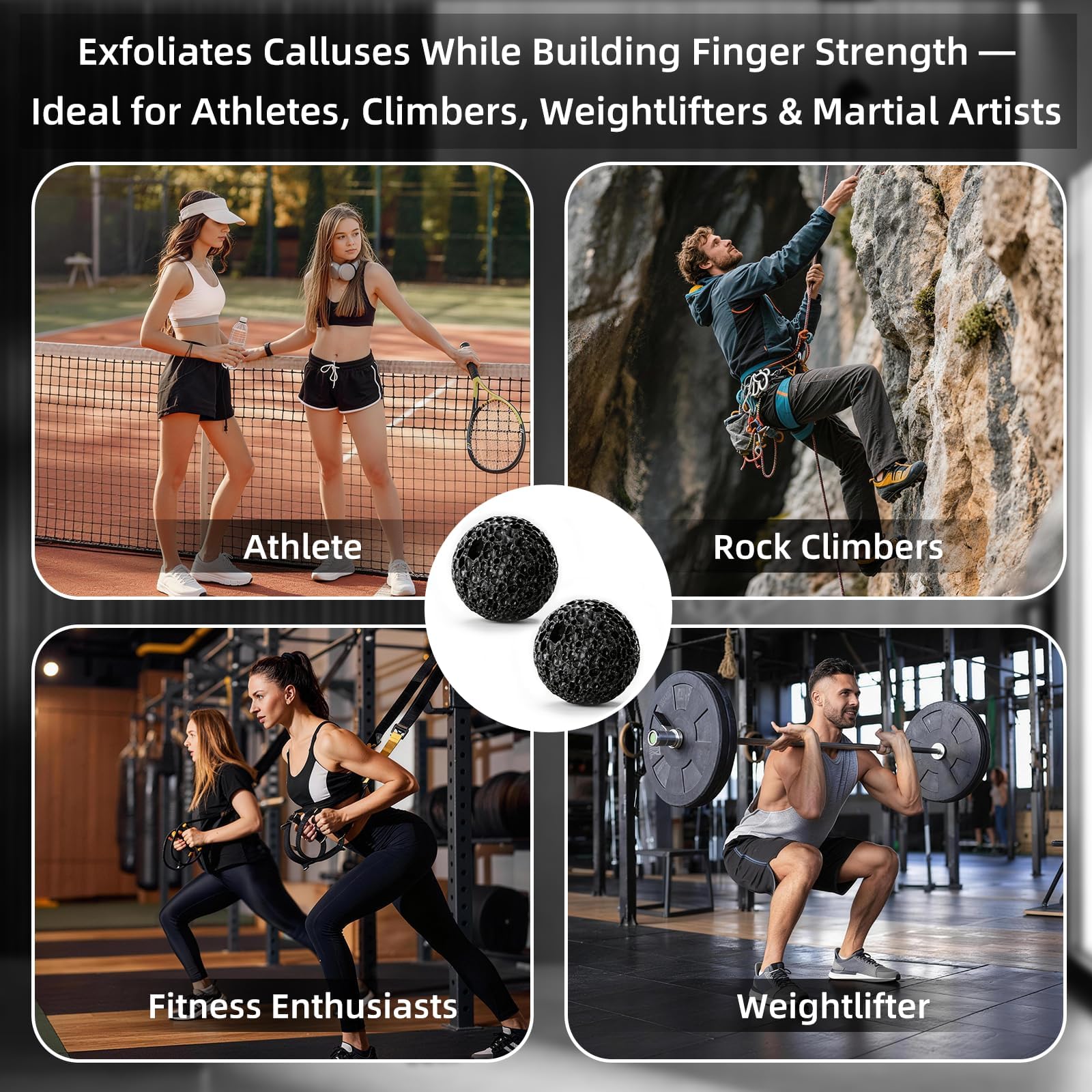 Palla di callo per rafforzare la mano con impugnatura lunare per calli, allenamento per condizionare la pelle, per forza di presa e anti-sudore, per palestra, fitness, sollevamento pesi, arrampicata