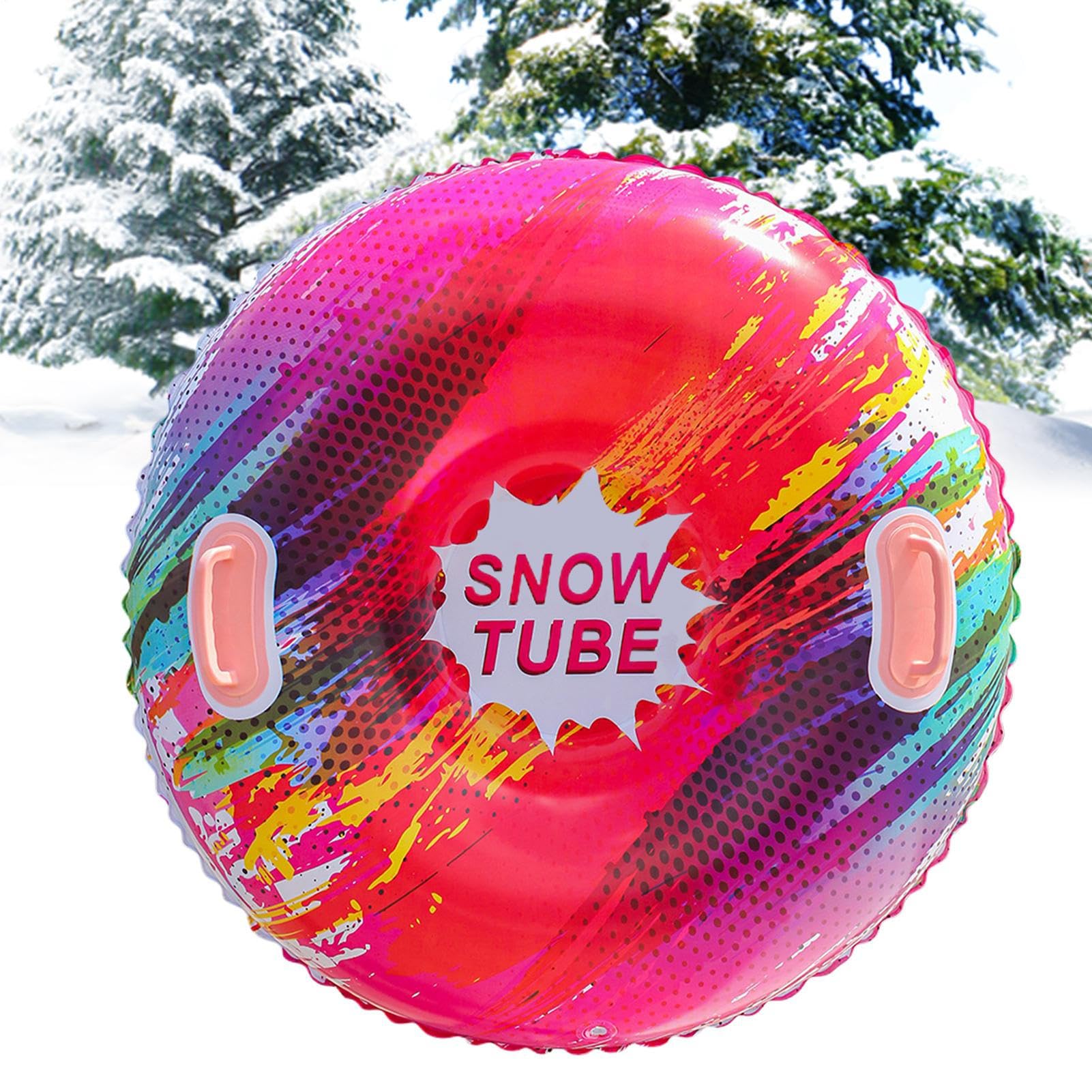 Trineo inflable 87 cm con asas, anillo de nieve engrosado antivuelco para adultos y niños