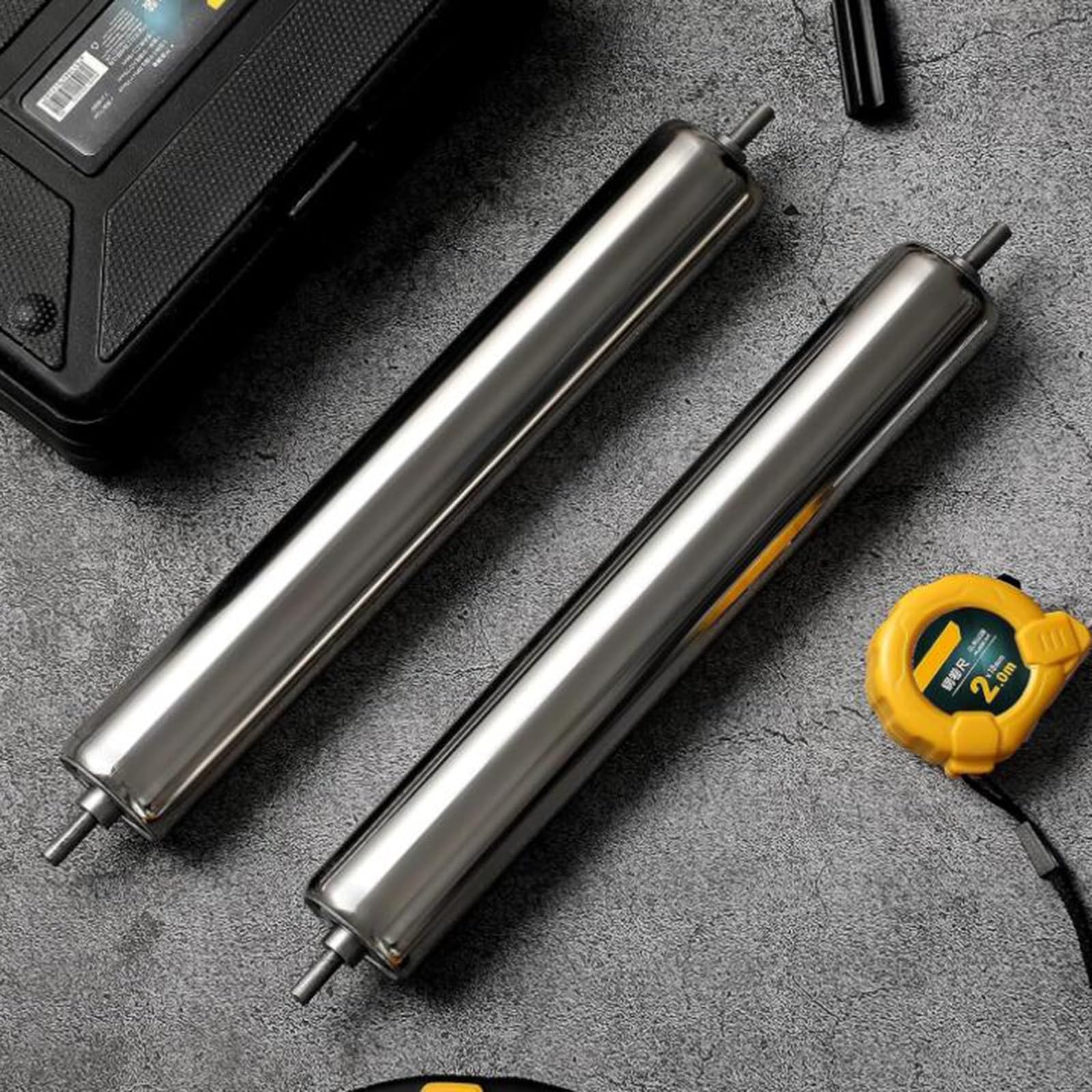Confezione da 4 rulli di ricambio per trasportatori industriali, diametro 5,1 cm, 6,1 cm, 3,8 cm, 3,3 cm, 2,5 cm, estremità zincate, in acciaio inox, 800 mm, per fabbriche e uso intensivo