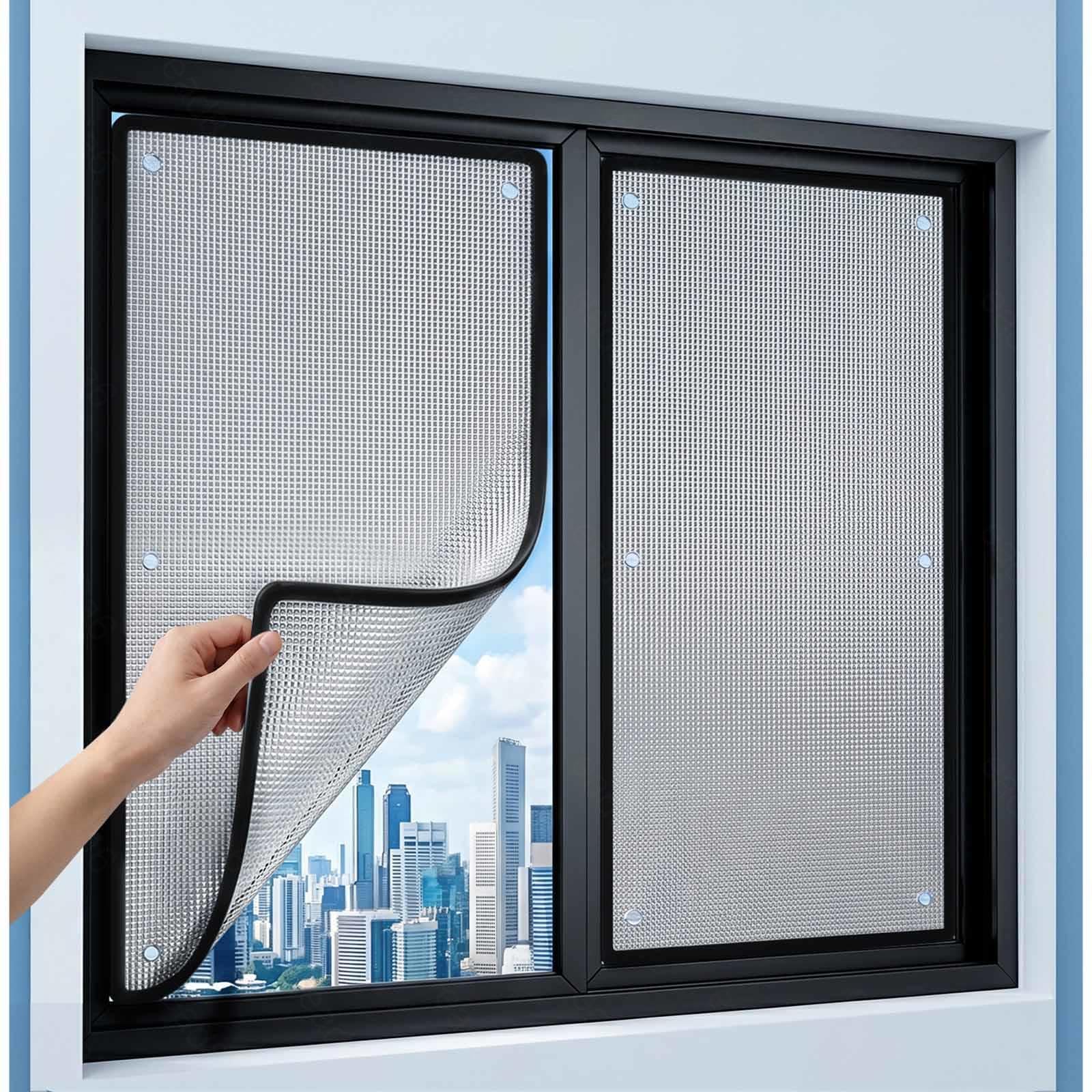 Aluminium Foil Window Film, Sun Protection Blackout Window Film, Thermal Insulation Film, Sun Blocking Anti-uv Window Tint, Reflective Privacy Film for Glass Doors Windows,W×H-30x150cm/12 * 59in