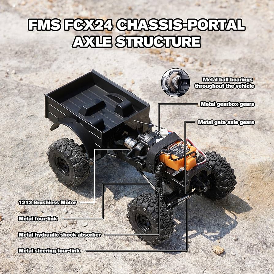 FMS FCX24　ホイールベース延長キット　２セット　クローラー　ブラック 81YZsnWo8WL._AC_UF894,