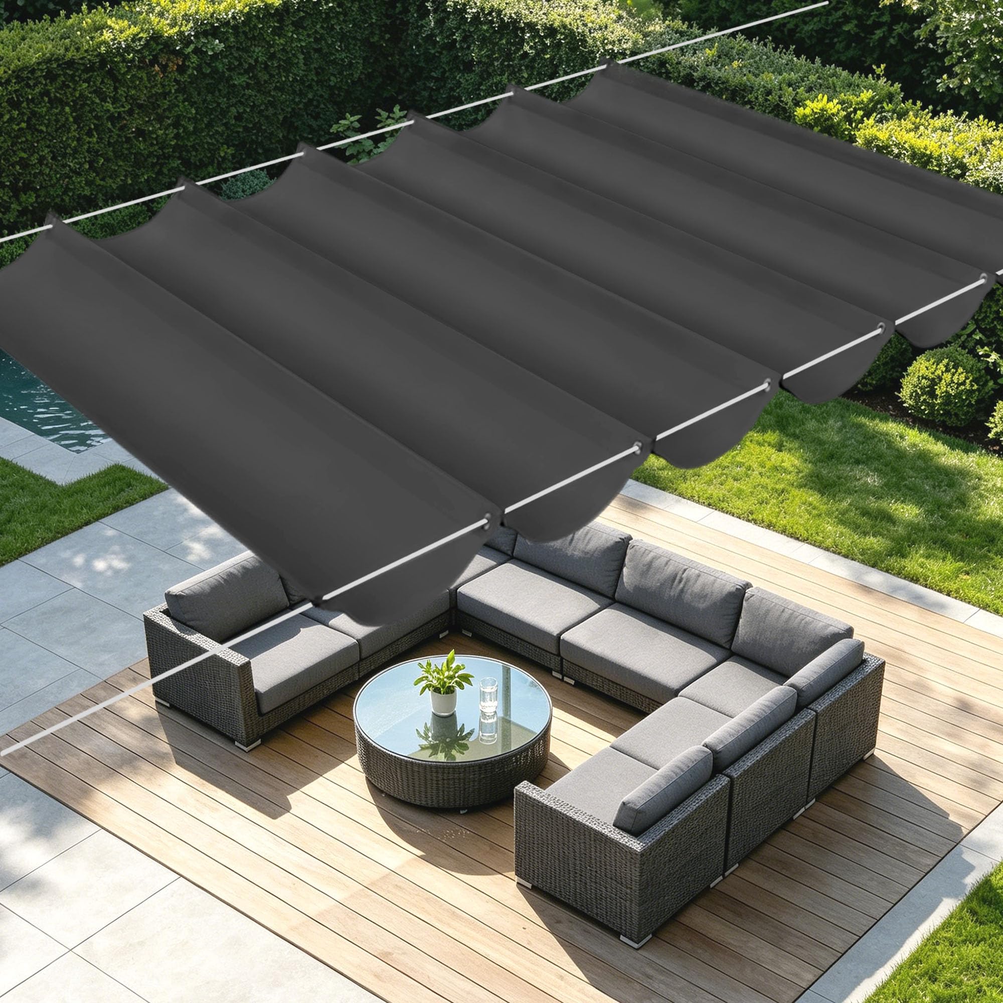 Toile pour patio jardin terrasse grand format 650x520 pour l'été