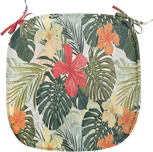 Vista 48 de Lunarable Orient - Juego de 6 cojines de asiento para silla, diseño de estrellas marroquíes, espirales y curvas abstractas, ilustración oriental