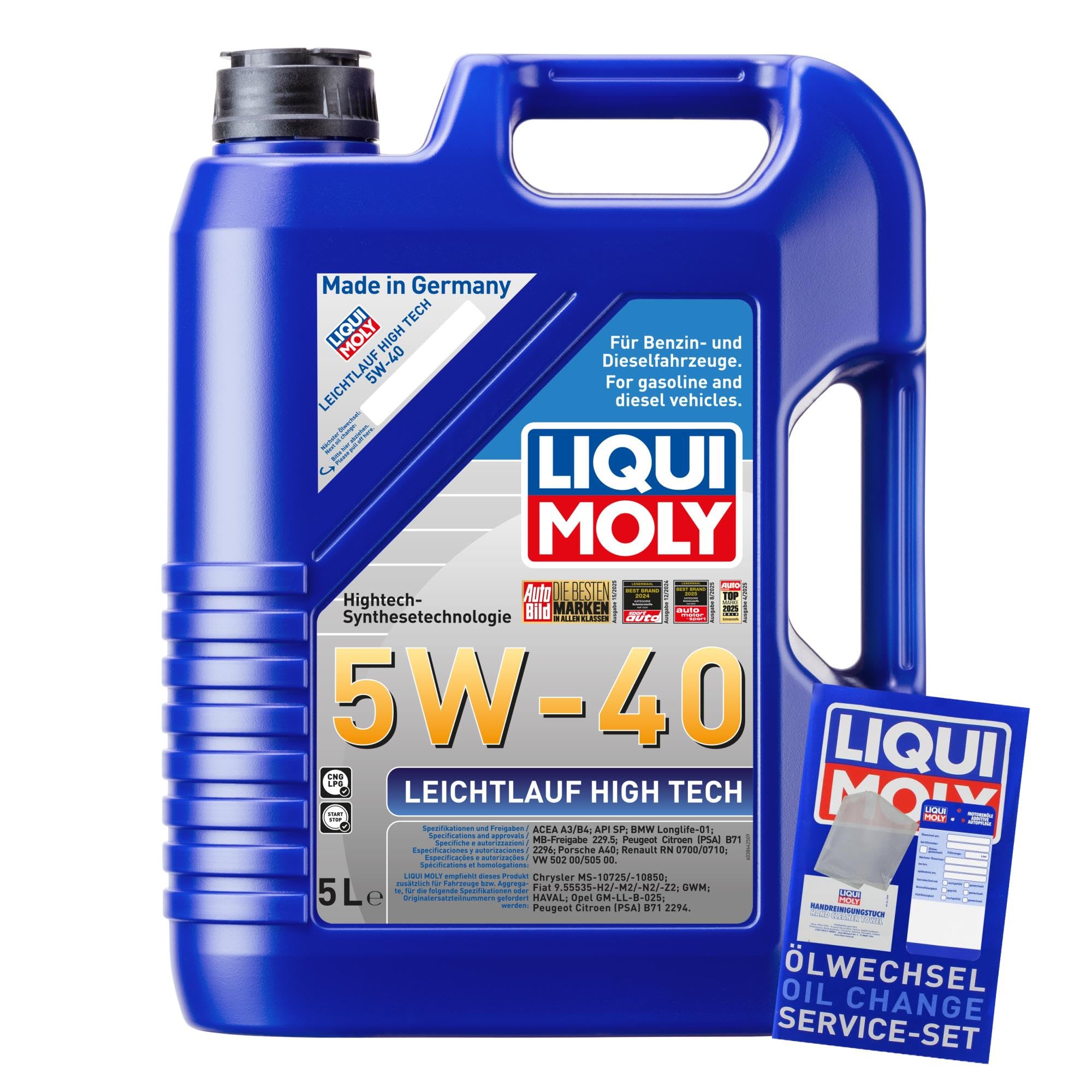 69319471 Filter Set Inspektionspaket 5 Liter Motoröl Leichtlauf High Tech 5W-40 MANN-FILTER Ölfilter