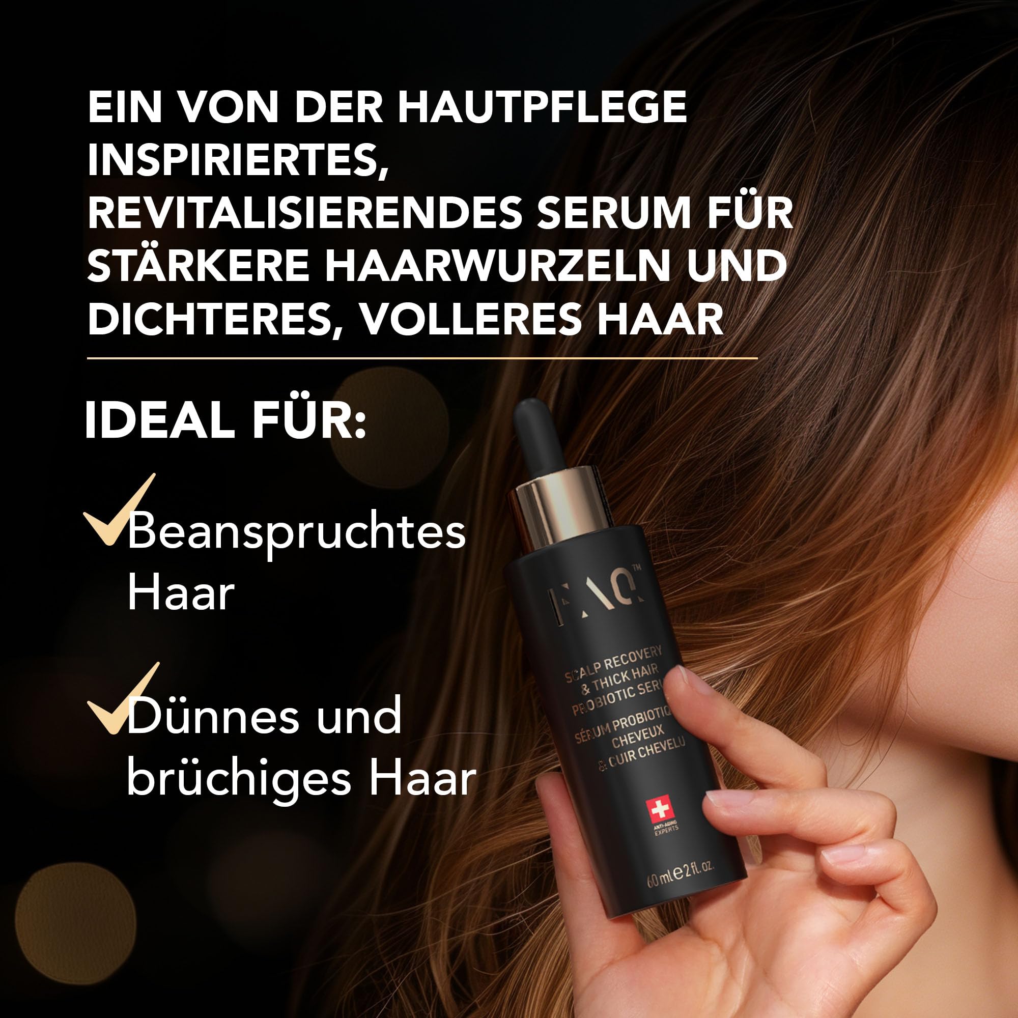 FAQ Kopfhaut-Repair & Thick Hair Probiotika-Serum mit Centella | Haarwachstumsserum, Kopfhautserum, Probiotika, Rotklee, Centella Asiatica, Haarverdichtung, Dünner Werdendes Haar, Vegan