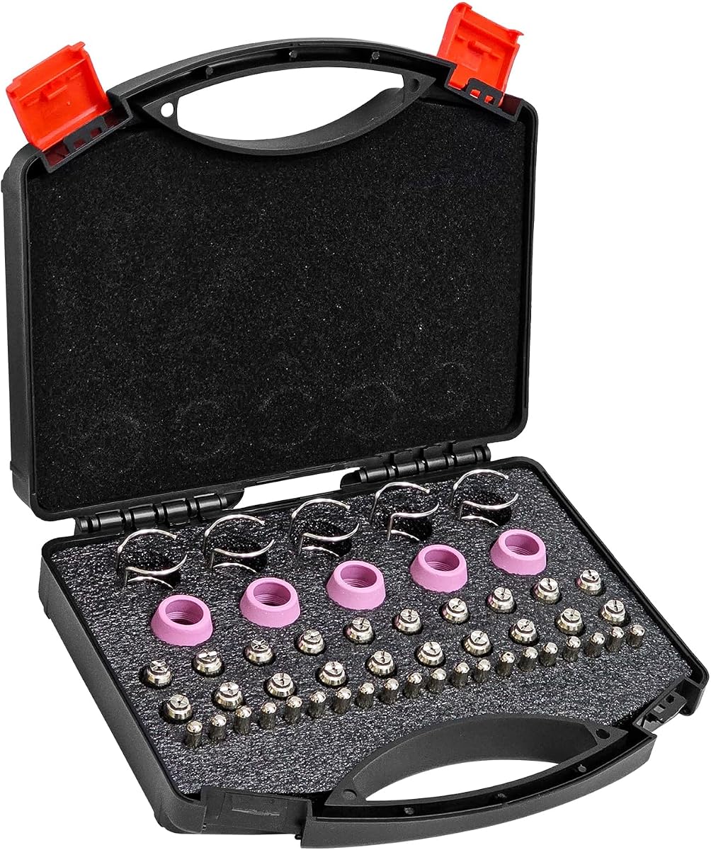 50Pcs Cutting Torch Tip Nozzles Kit, AG60P Plasma Cutter Torch Consumables for AG60 WSD60 AG60P BTC500DP, with Storage Box
