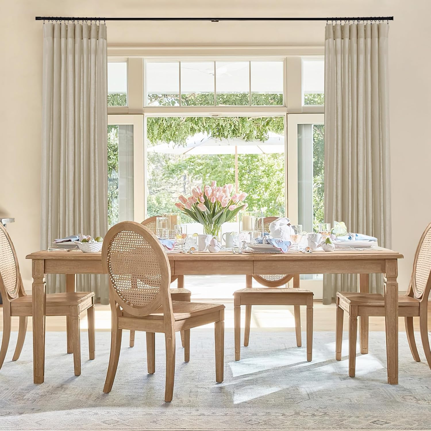 RYB HOME Linen Sheer Curtains 2 Panels for Living Room, Semi Transparent Privacy Drapes with Rod Pocket Farmhouse Style Window Treatments for Bedroom， Taupe， 52" W x 90" L