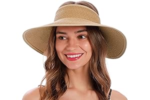 Women's Summer Foldable Wide Brim Sun Visor Straw Hats