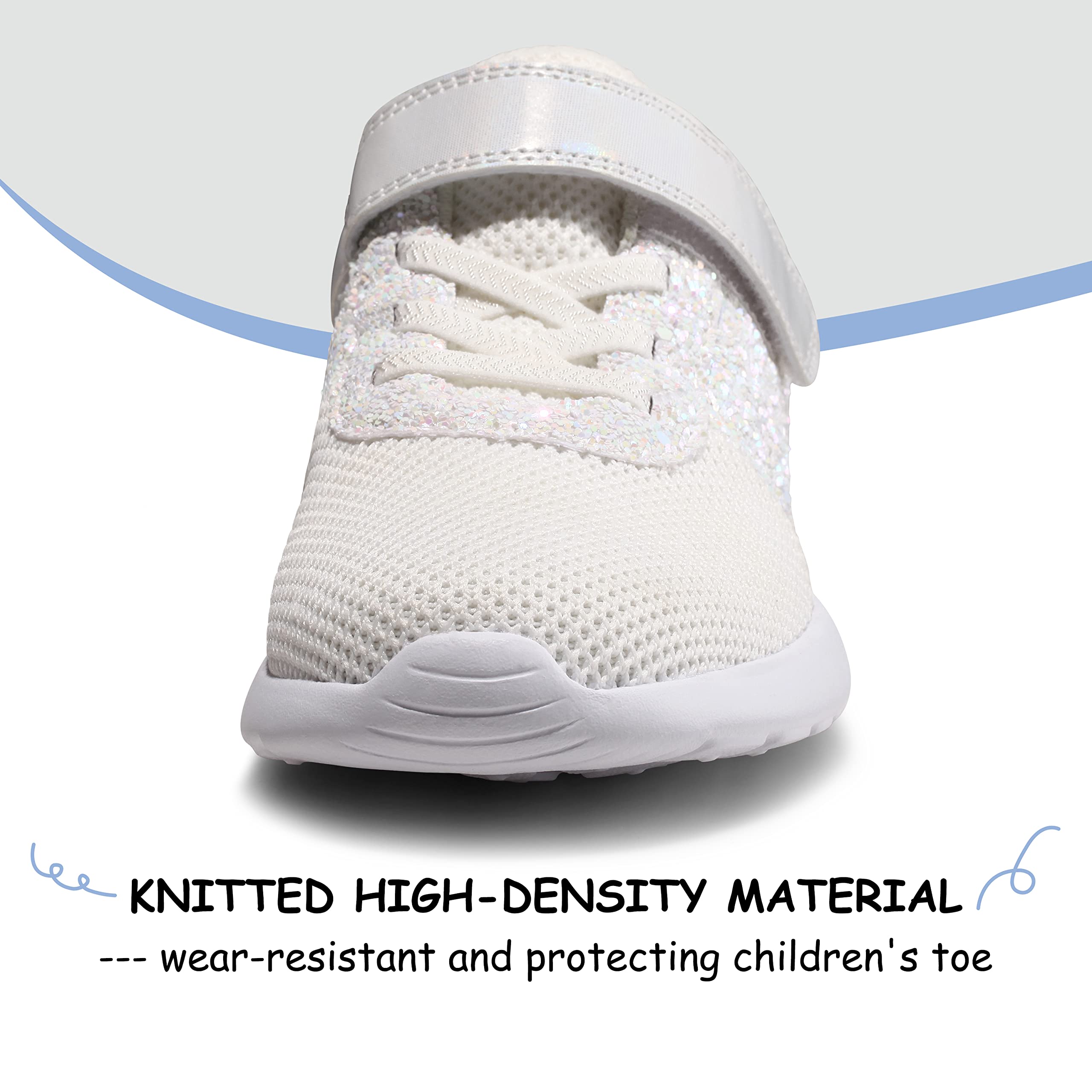 Harvest Land Girls Trainers Kids Athletic Shoes Toddlers Glitter Sneakers Breathable Tennis Running Sports Shoes — view 5