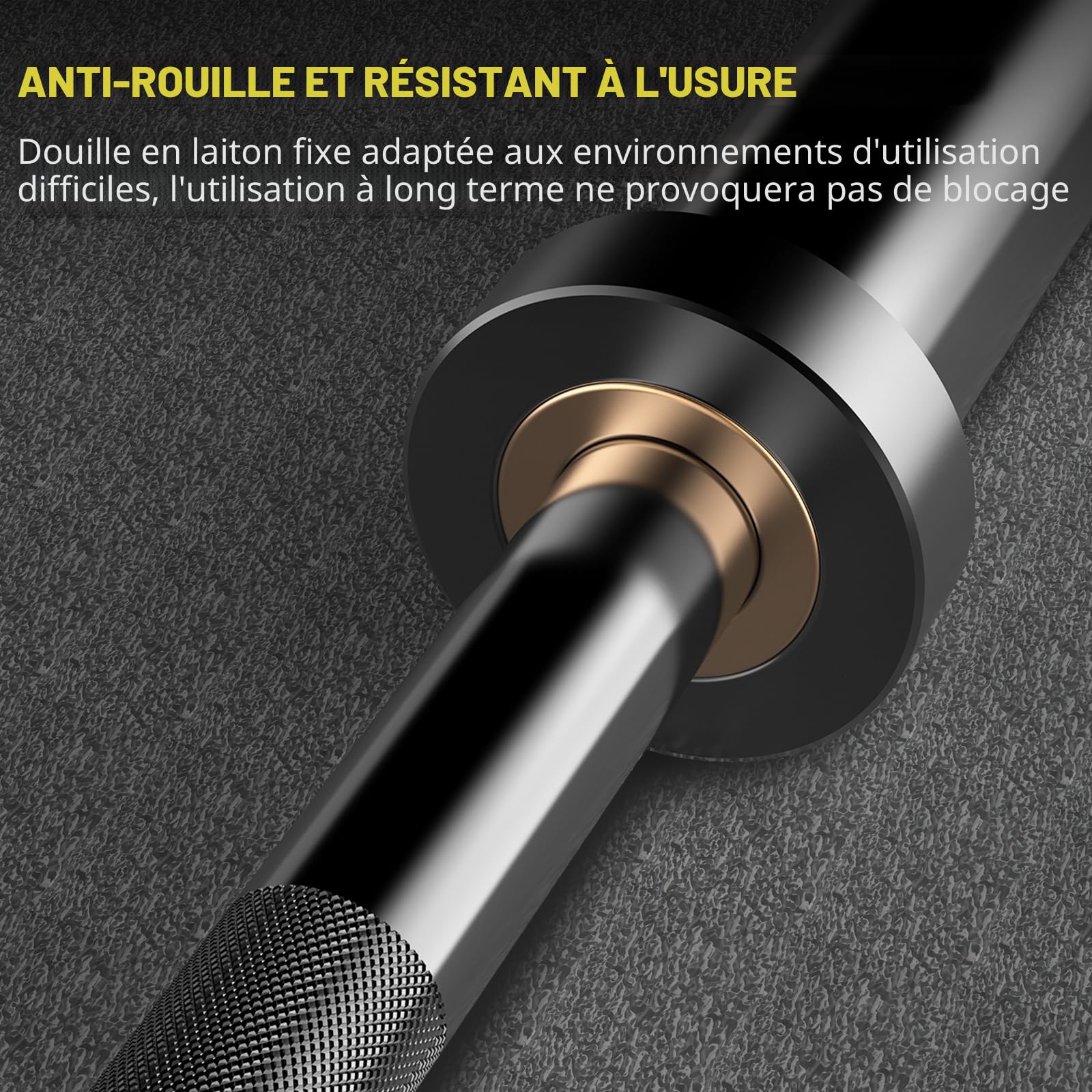 POWER GUIDANCE Barre d'haltère olympique chromée pour levage, poussées de hanches, barres d'entraînement de force universelles