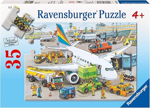 Miniatura 2 de Ravensburger Busy Airport - Engaging 35 Piece Jigsaw Puzzle for Kids - Unique, Perfectly Fitting Pieces - Anti-Glare Surface - Ideal for Skill