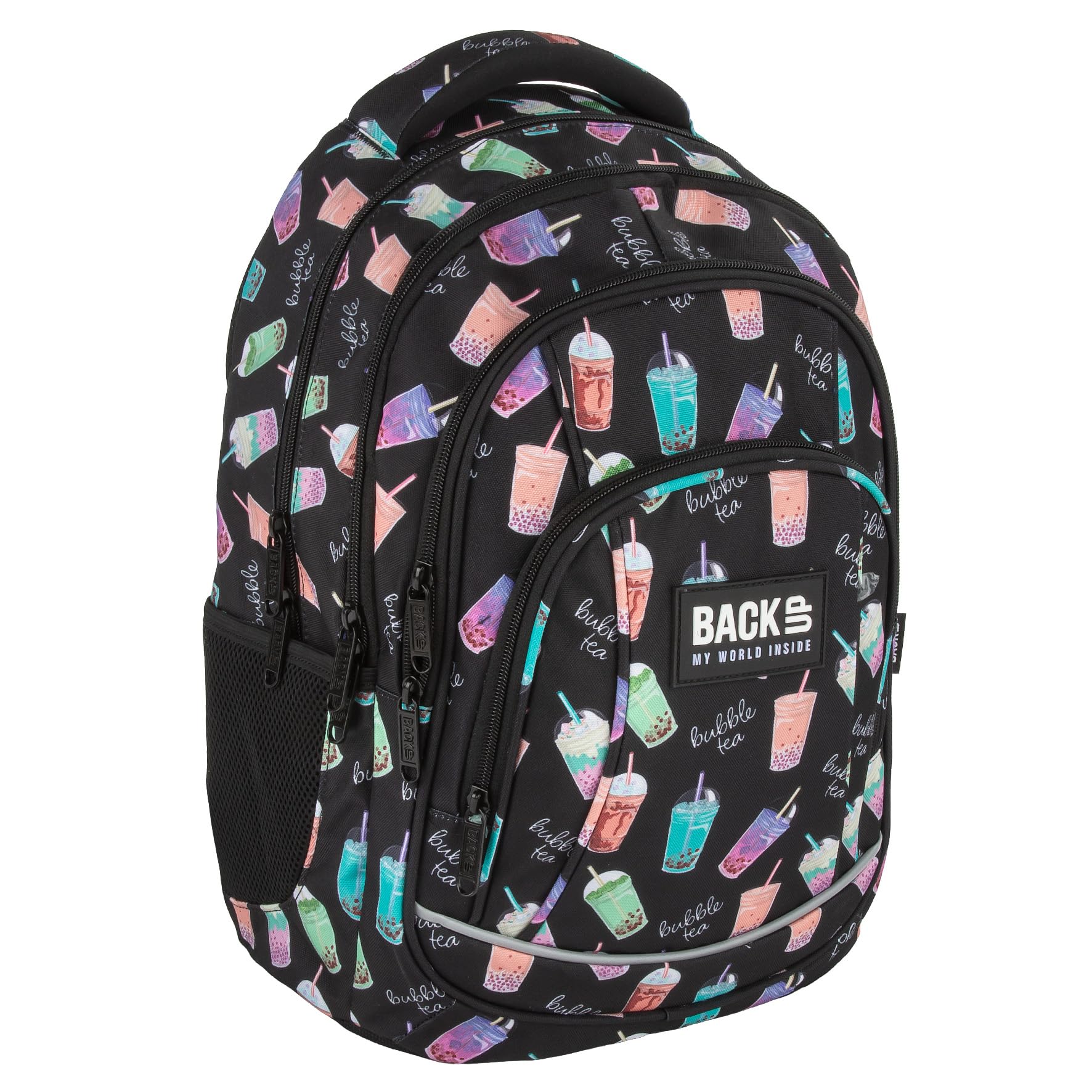 BACK UP Schulrucksack 26 Liter, 4 Fächer, Organizer, Boba Night