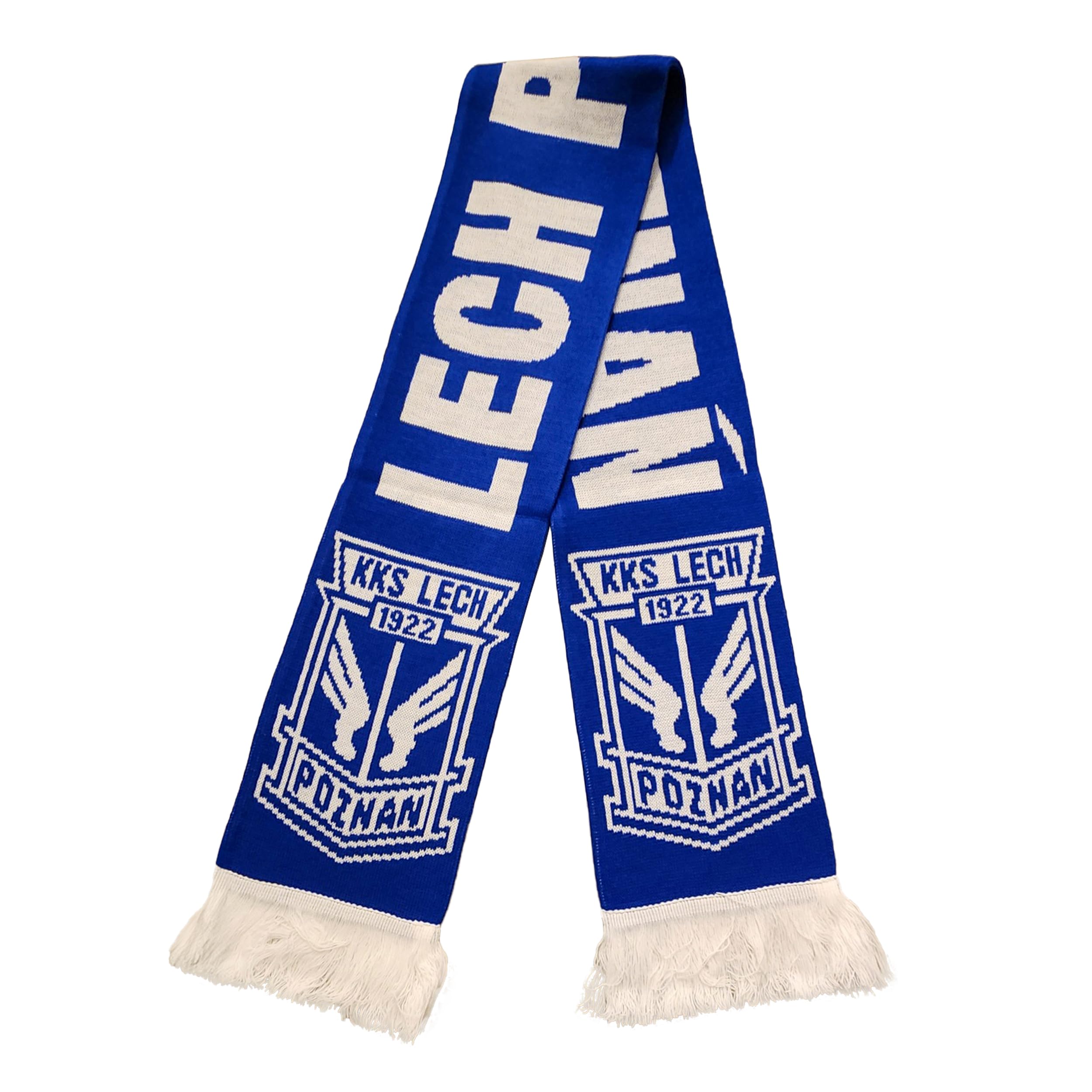 Unisex Blue Lech Poznan Scarf | Soccer Fan Scarf | Premium Acrylic Knit, Large