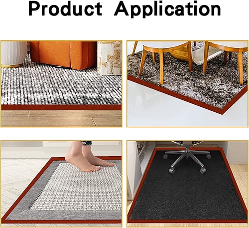 Miniatura 4 de Tira de transición de goma para piso, autoadhesiva de alfombra a azulejos, tira de transición de borde para transiciones de umbral con una altura