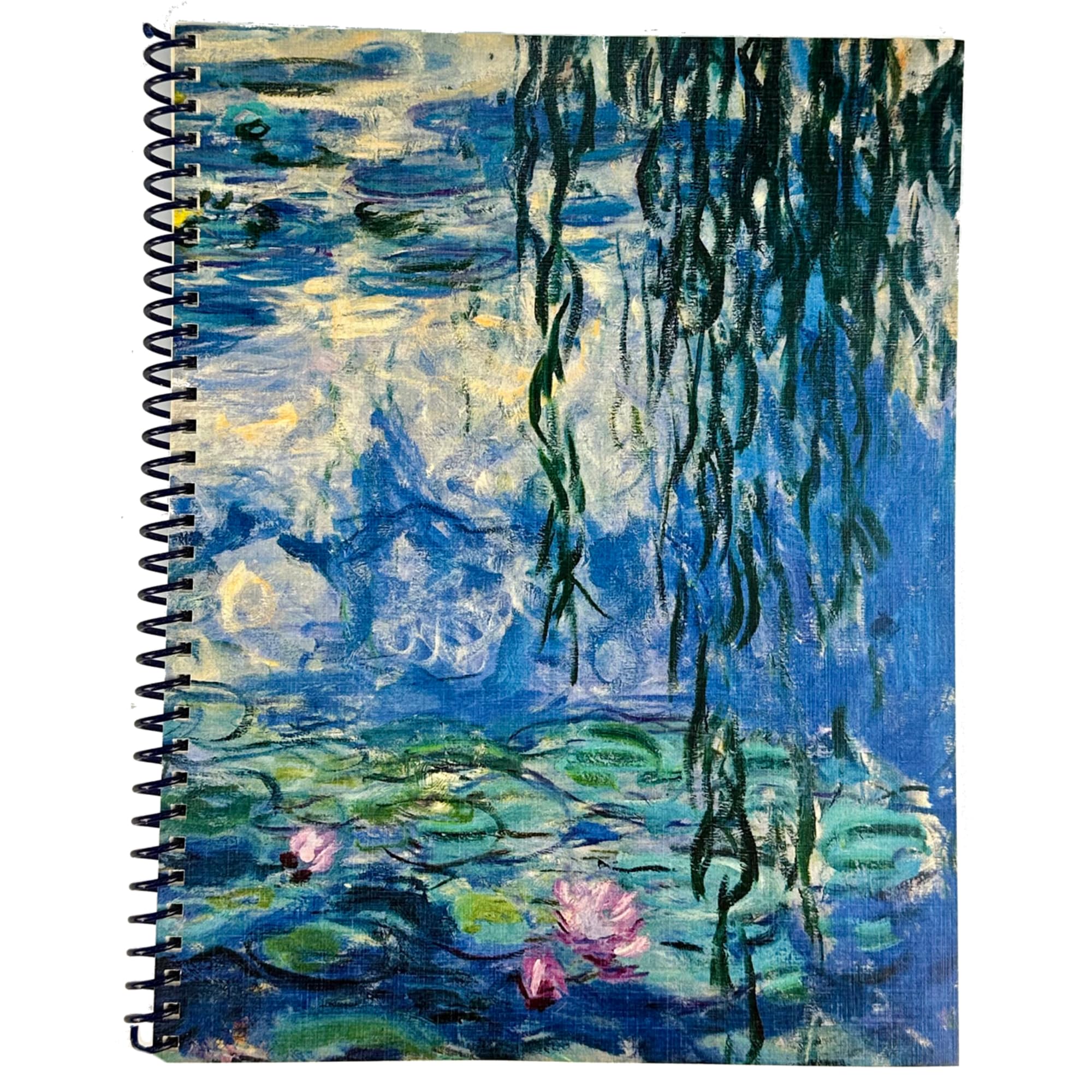 Agenda giornaliera 2025 "Ninfee" di Claude Monet, copertina in lino resistente, stampata su carta fine ecologica, organizer mensile da collezione per casa, scuola e ufficio