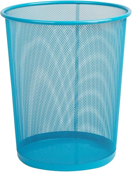 Sinoba Papierkorb Mülleimer Abfalleimer rund | 18L Mesh Papiereimer aus Metall für Büro & Kinderzimmer | 34cm Höhe | Schwarz - 2