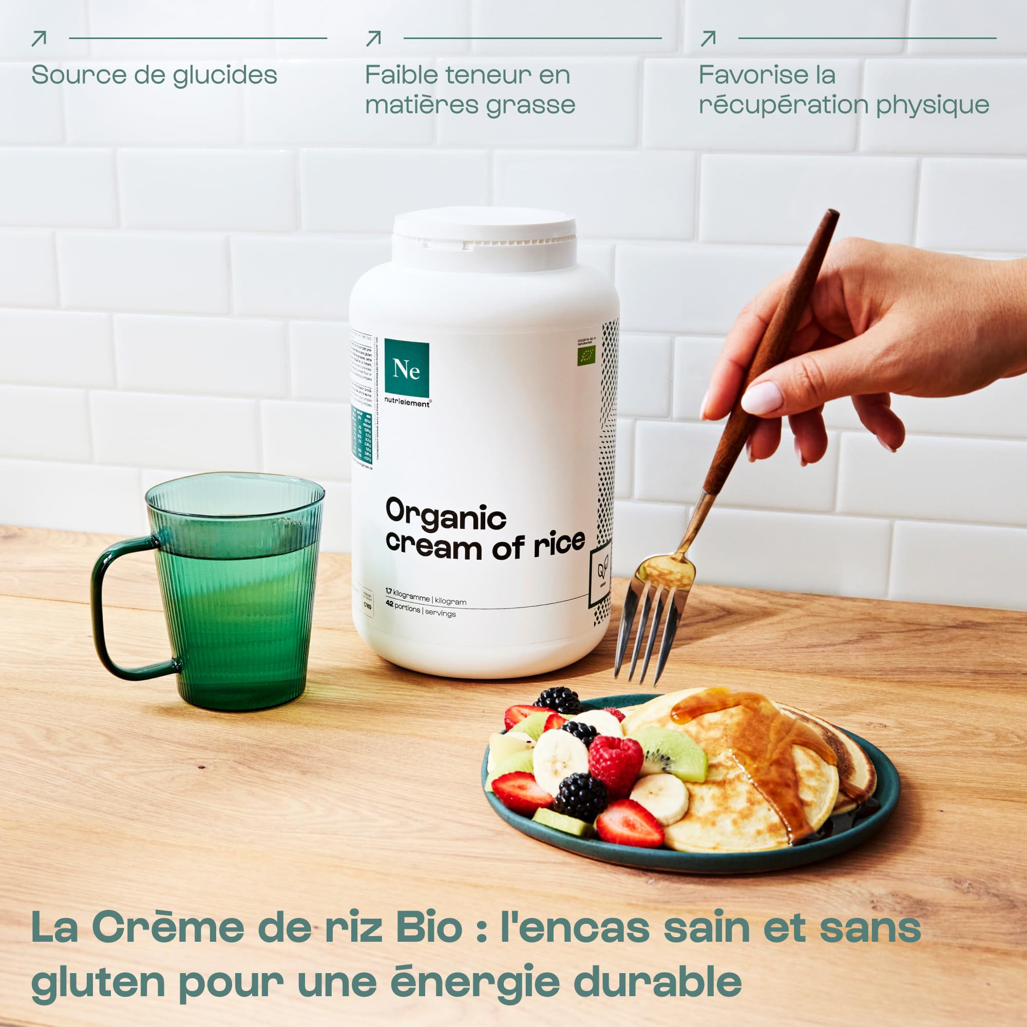 Crème de riz Vanille - 1,70 kg - Sans Gluten - Sans OGM - Source d'énergie | Nutrielement by Nutrimuscle
