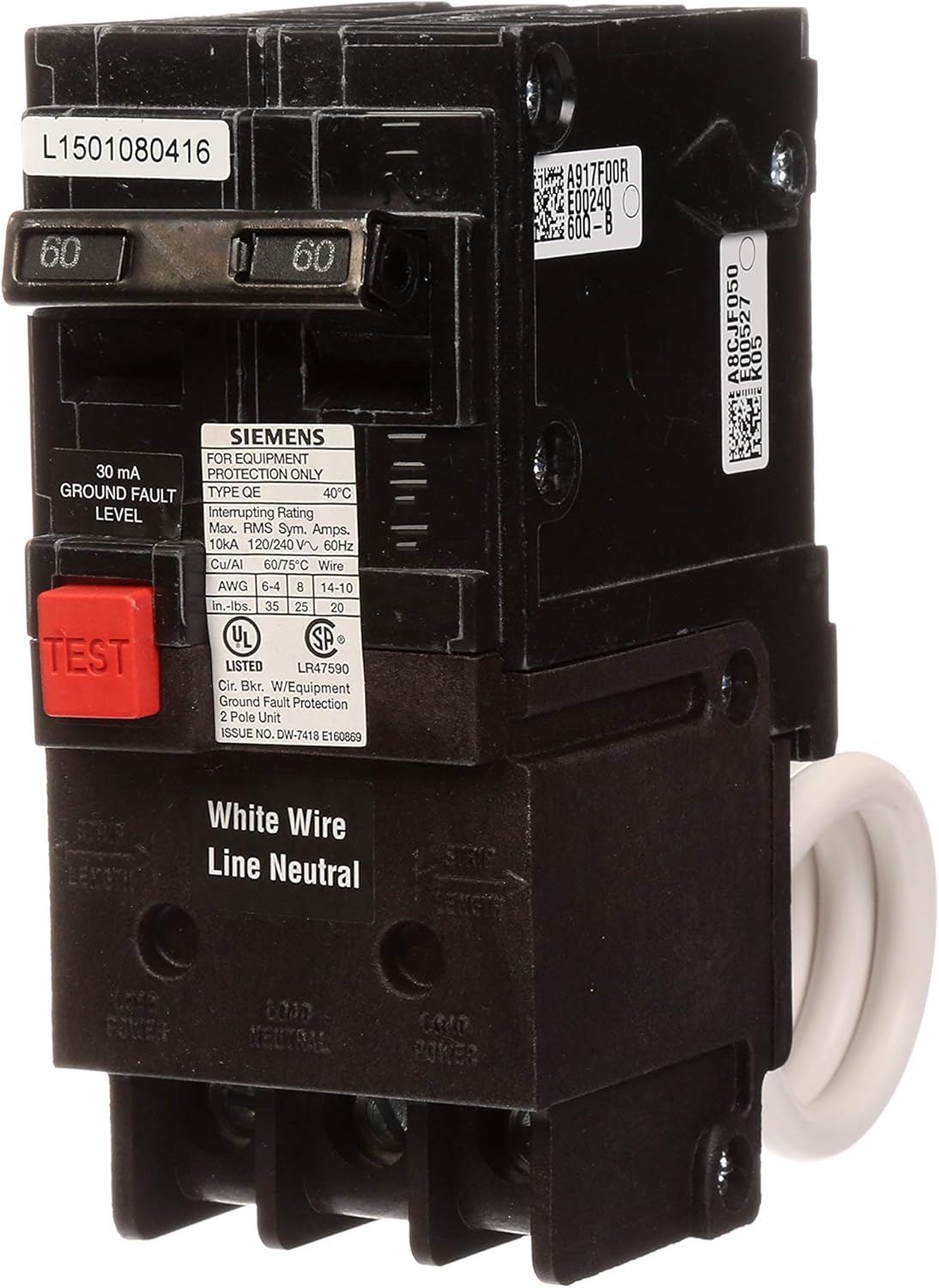 Super Brands QE260 60-Amp Double Pole 240-Volt Ground Fault Equipment Protection Circuit Breaker Flash Deals - 60% OFF QE260 60-Amp Double Pole 240-Volt Ground Fault Equipment Protection Circuit Breaker