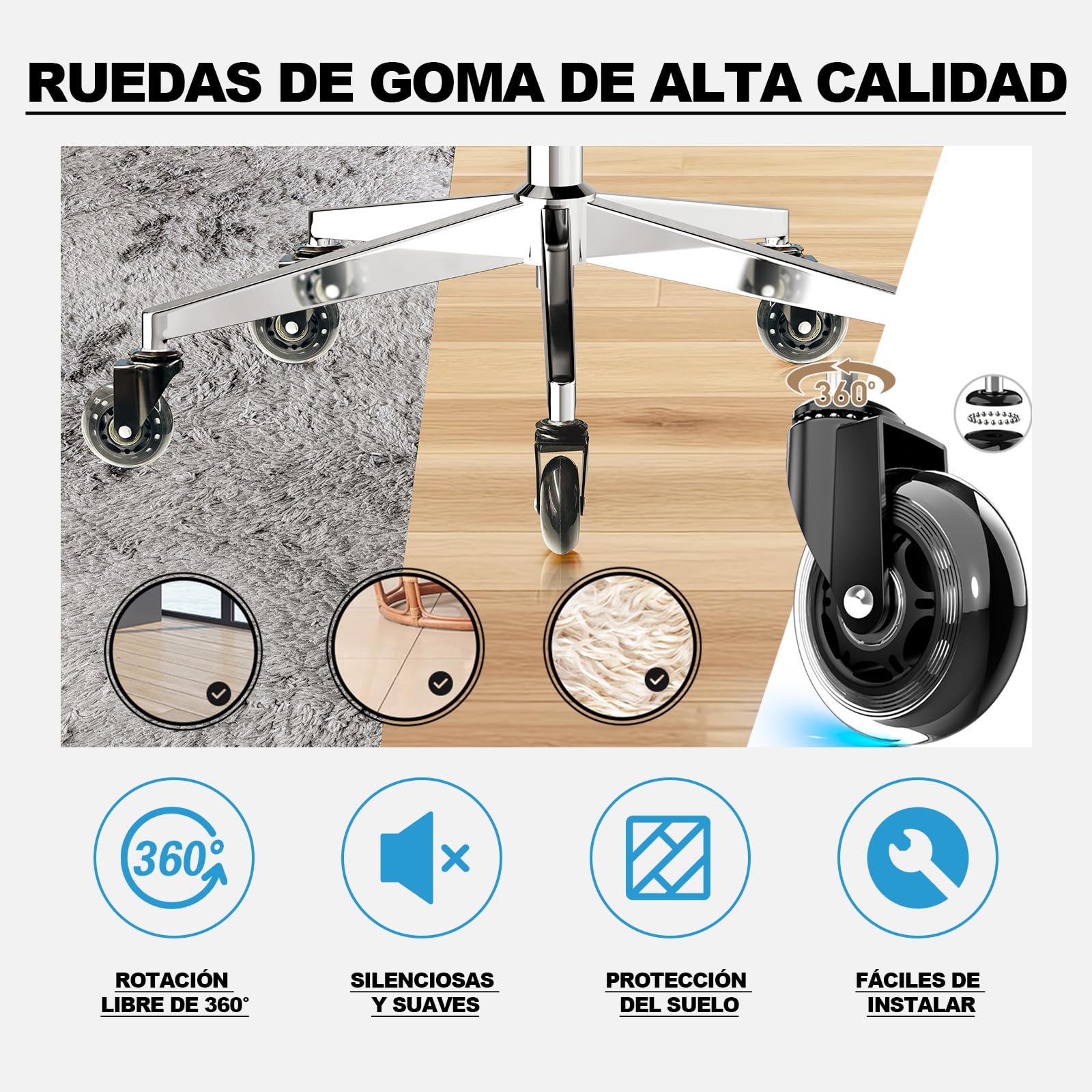 MELOKEA Silla de Oficina Ergonómica 200 kg | Respaldo Ajustable 6P | Reposabrazos 4D | Ruedas de Goma Silenciosas | Profundidad del Asiento Ajustable | Silla de Escritorio para Personas Grandes | Silla de escritorio para personas grandes con soporte lumba