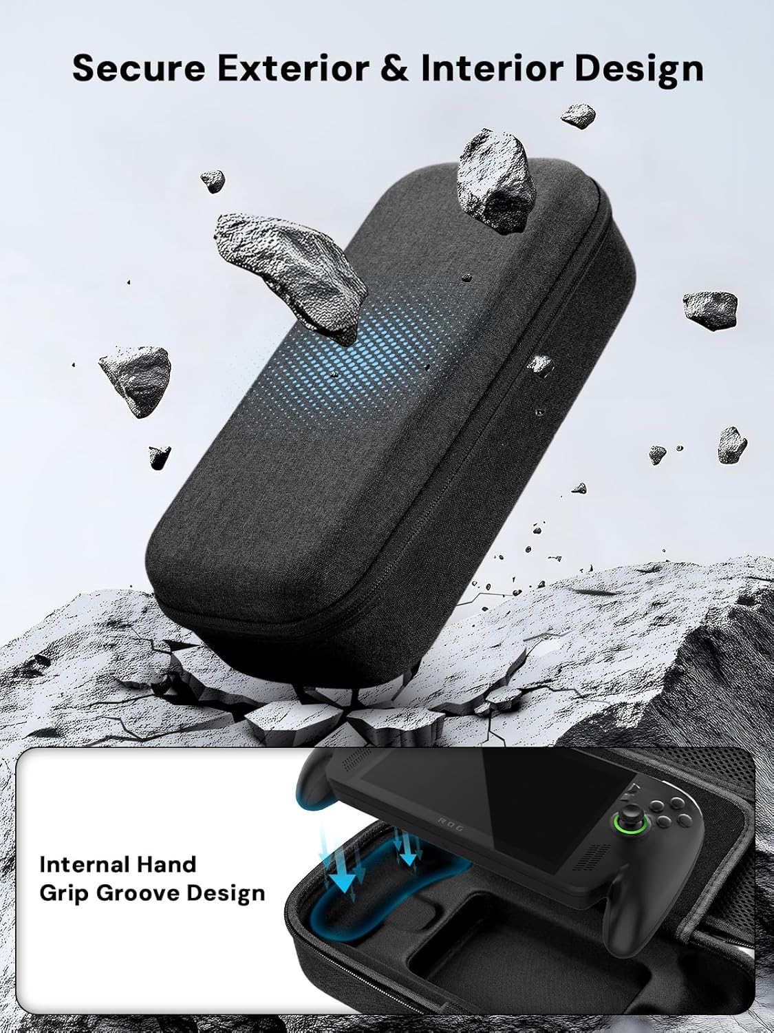 dockteck Carrying Case for ROG Xbox Ally & Xbox Ally X 2025 with 2 Screen Protectors, 4 Thumb Grip Caps, 10 SD Card Slots, Portable Travel Storage Bag for Gaming Console and Accessories