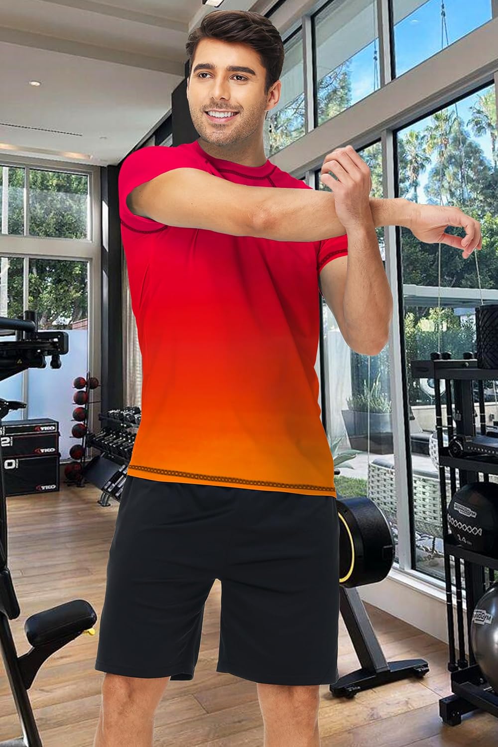 AOBUTE Mens Short Sleeve Swim Shirts UPF 50+ Quick Dry Rash Guard Fishing Swimming - Image 7