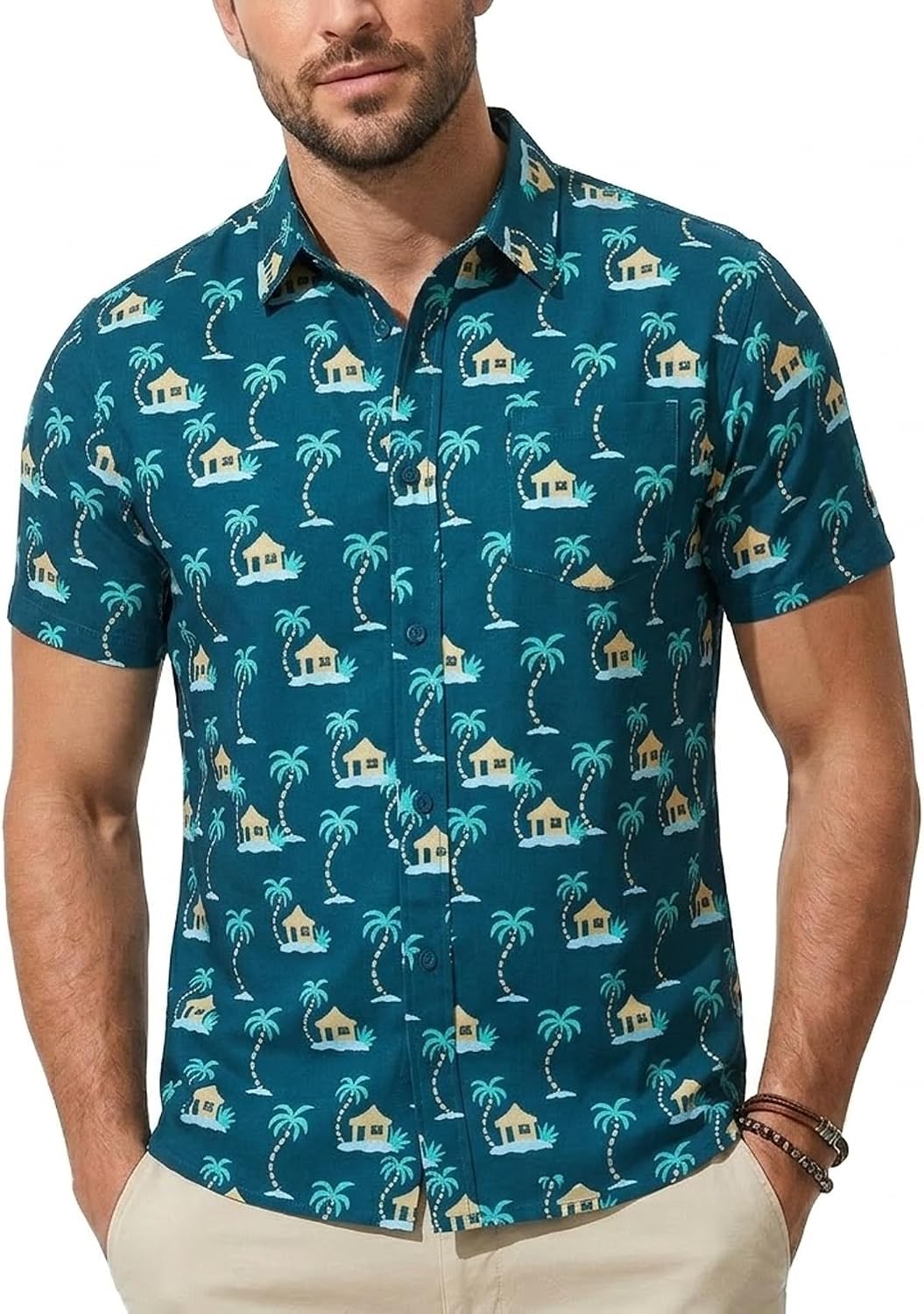 Vegas Hawaiian Shirts for Men Casual Beach & Summer Party Shirts, Stretch Fabric with Modern Fit
