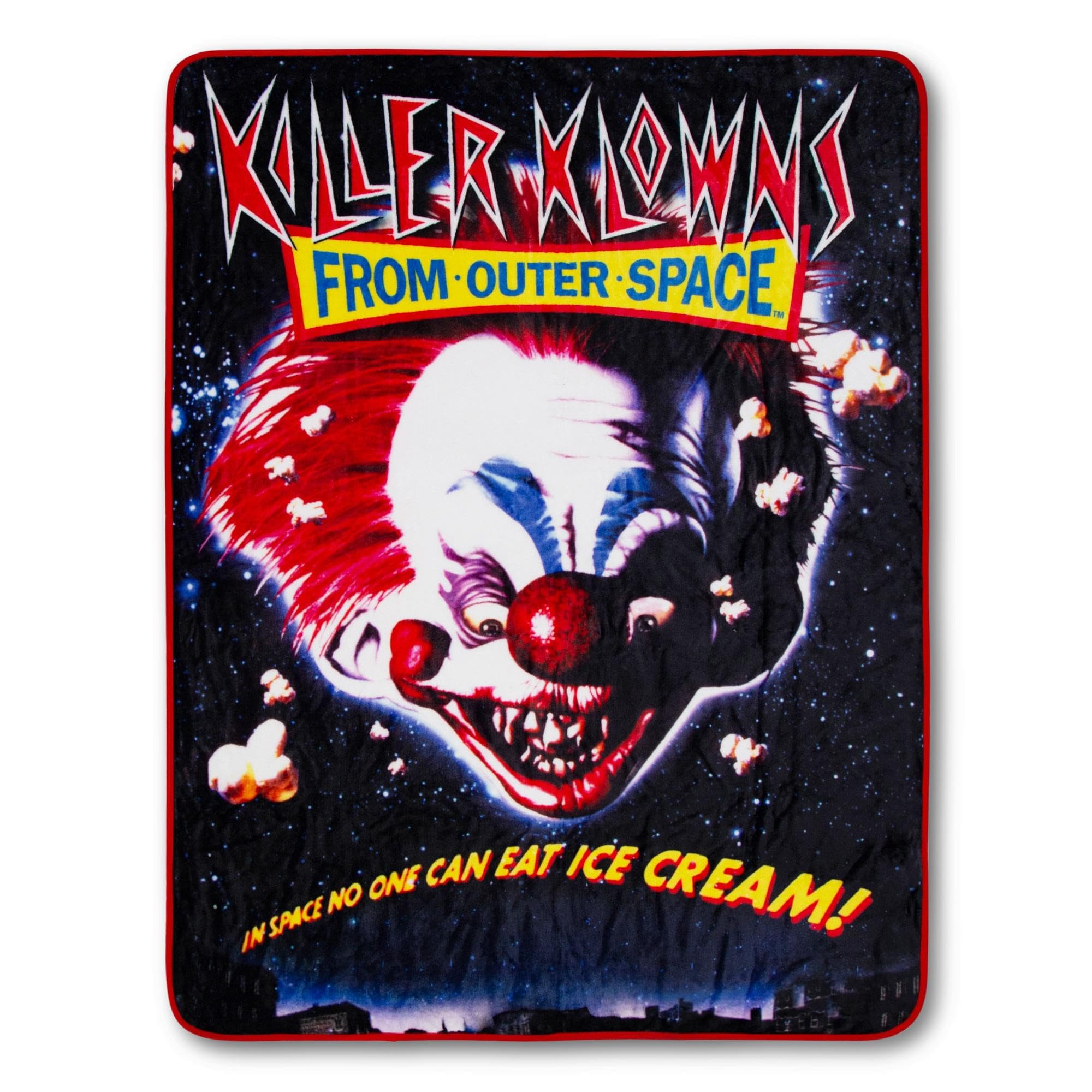 Silver Buffalo Black Killer Klowns From Outer Space Original Poster Raschel Throw Blanket