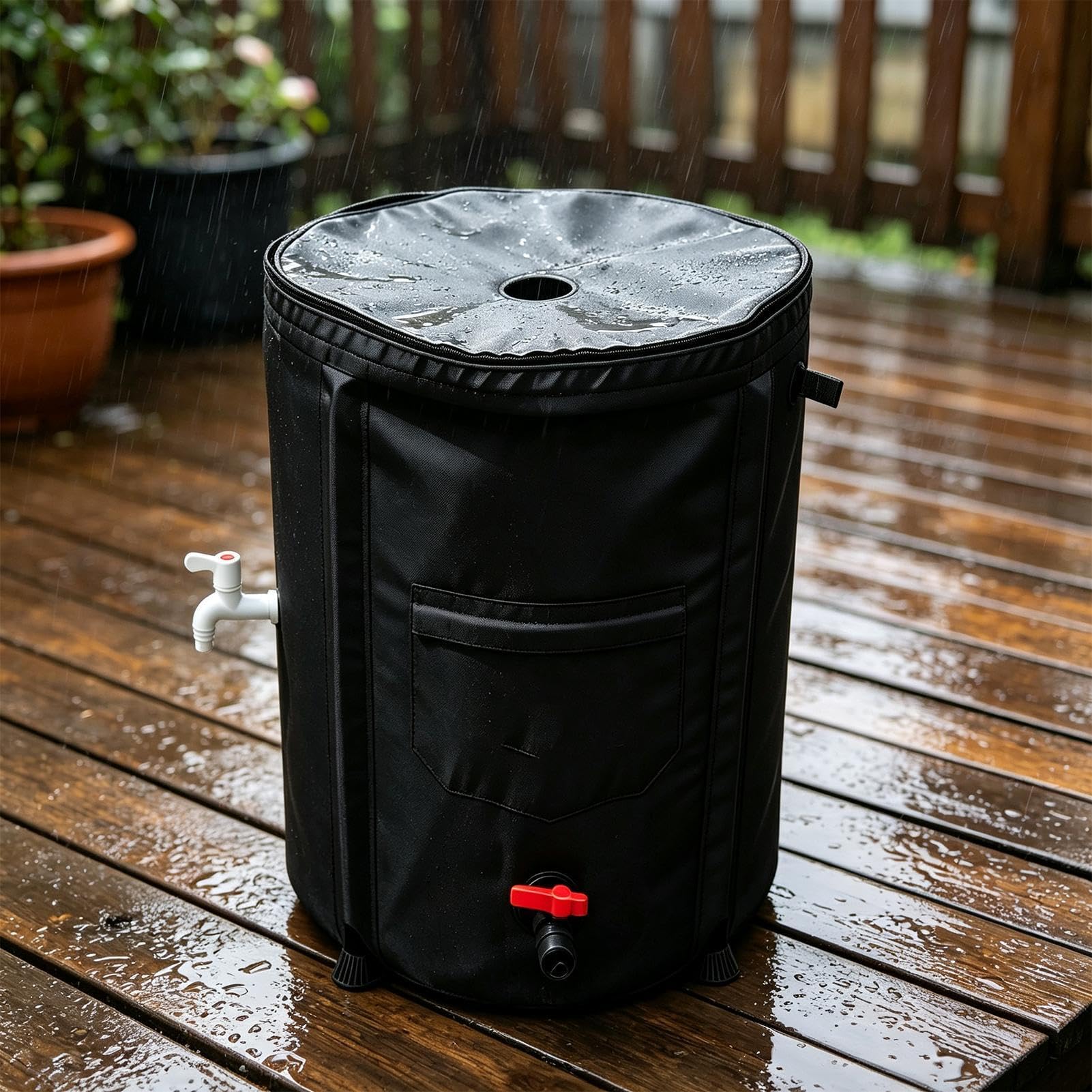 Barril de Agua de Lluvia Depósito Estanco Plegable con Grifo