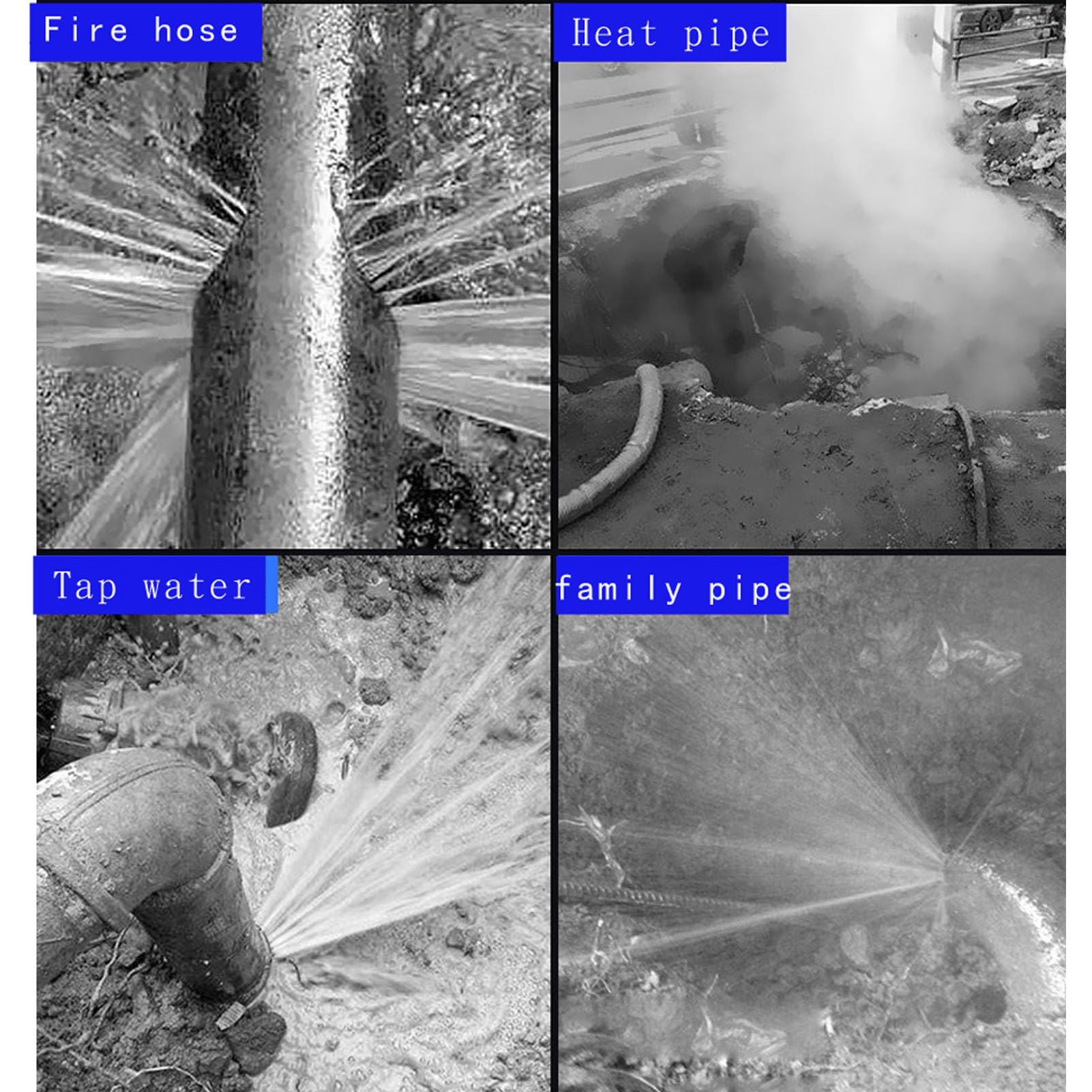 Testeur de Fuites d'eau Souterraines 20 000 X, Détecteur de Fuites d'eau -70 DB pour Chantier, Entretien Automobile avec écouteurs, Détecteur de Fuites d'eau Haute sensibilité (1#)